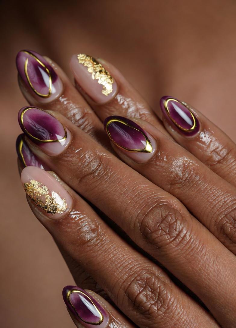 Bold Berry Smoke Fall Nails Designs