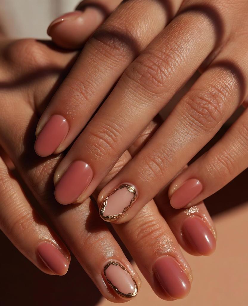 Burnt Rose Fall Nails Designs