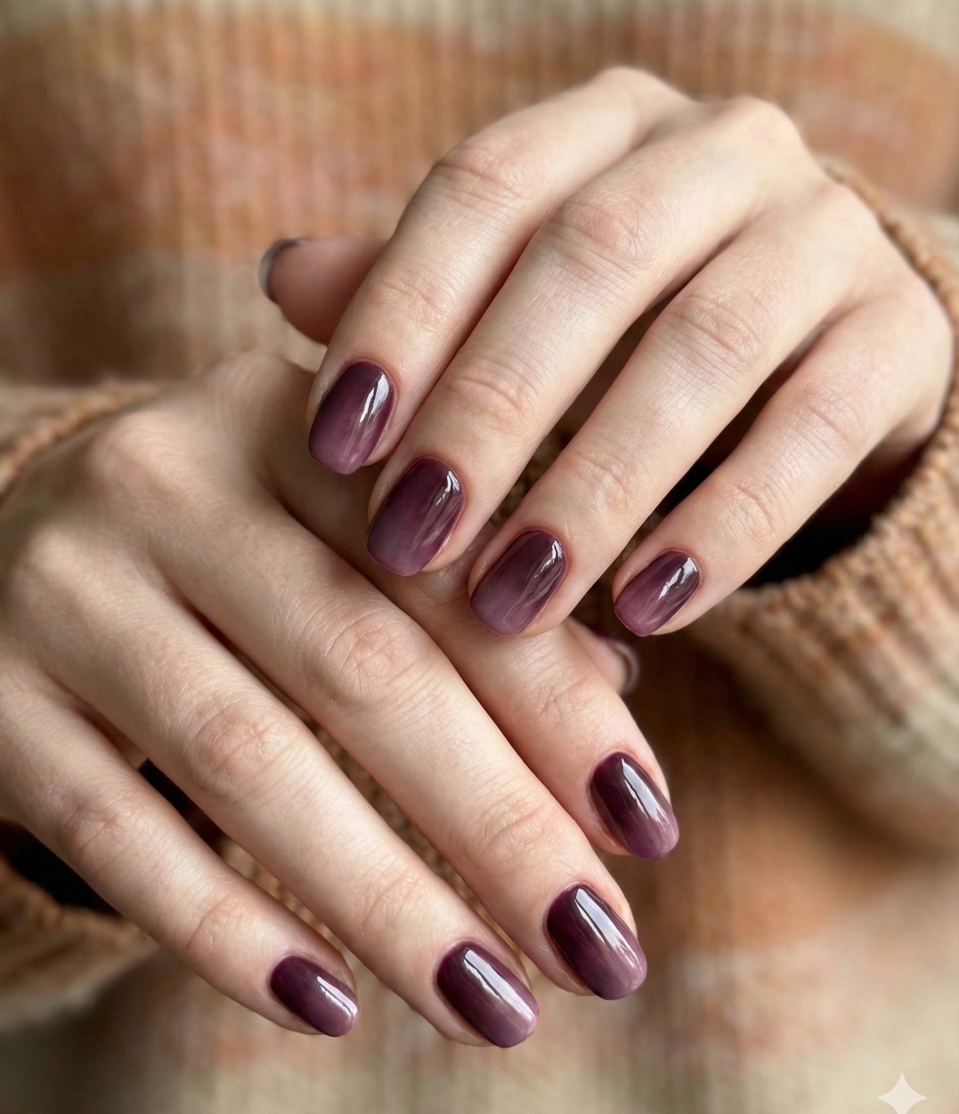 Deep Mulberry Cozy Fall Nails Designs