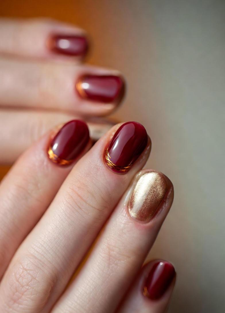 Red Fall Modern Nails Designs