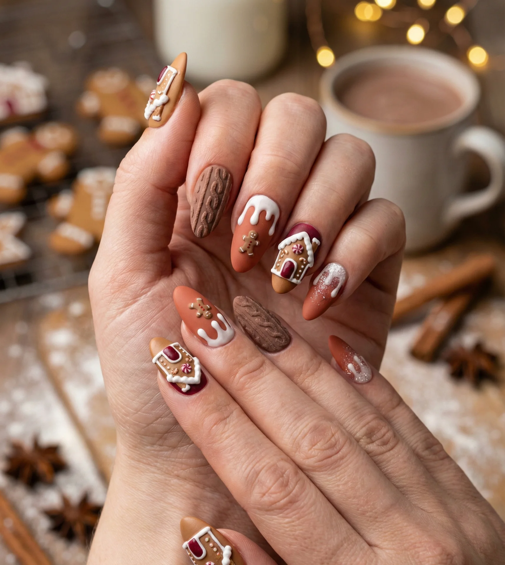 Gingerbread Nail Designs for Christmas 2025