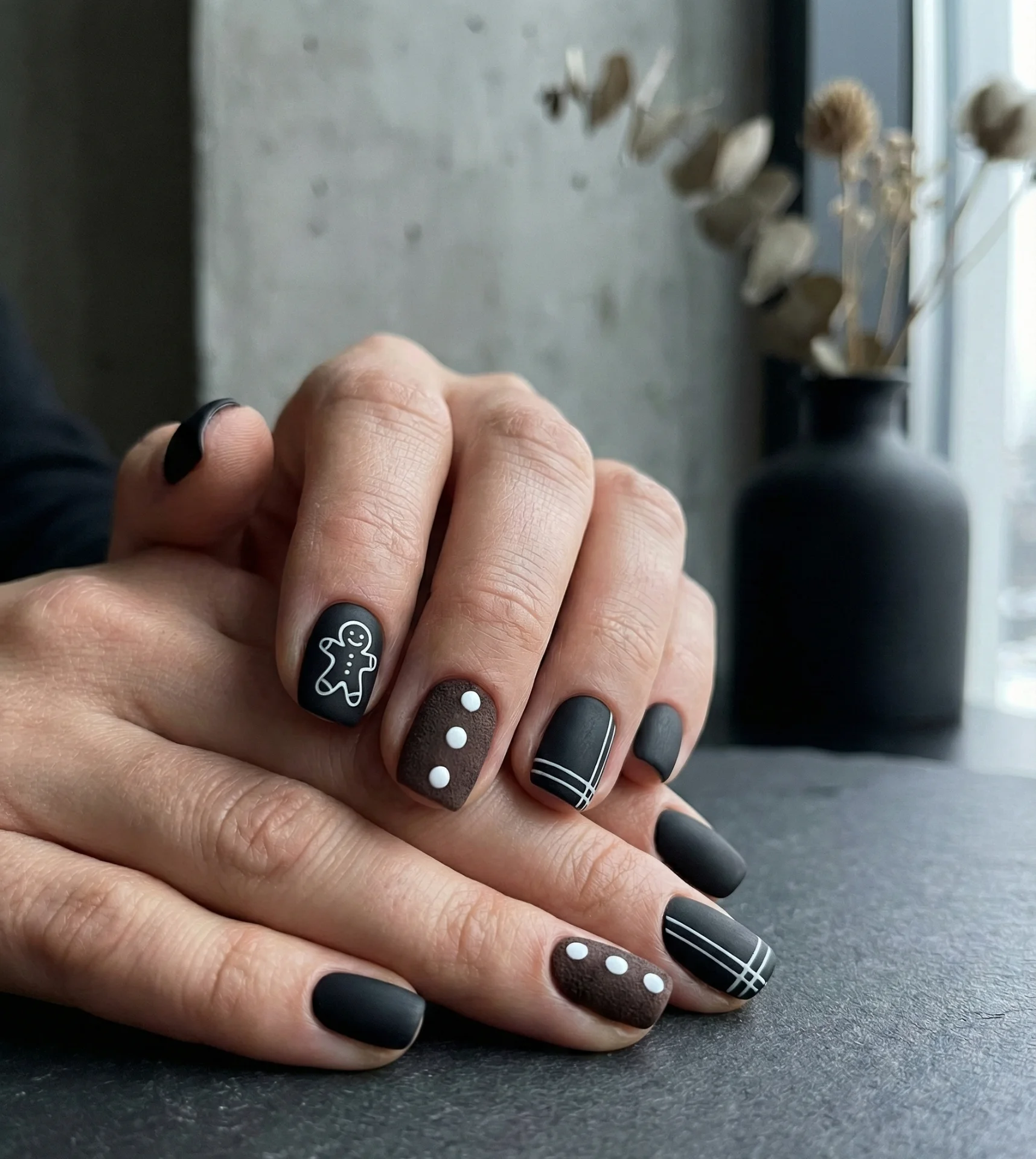 Noir Matte Gingerbread Minimalist Design